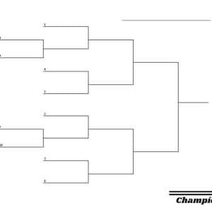 10 Team Tournament Bracket, Sports Bracket, Printable Sports Brackets, Printable Bracket, Basketball Tournament, PDF, Cornhole Bracket