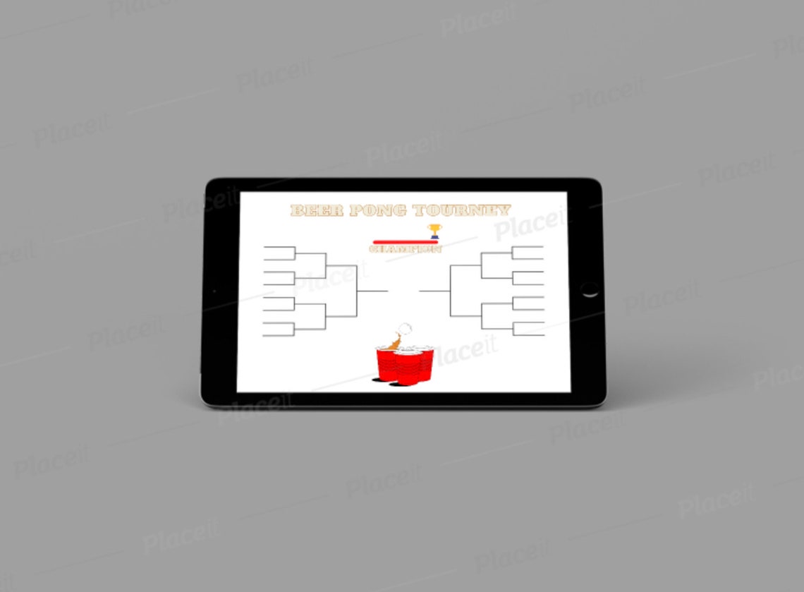 16 Team Beer Pong Tournament Bracket Instant Download Etsy