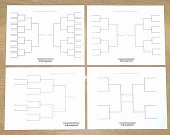 Tournament Bracket, Sports Bracket, 4 Printable Sports Brackets, 32, 16, 10, 8 Team Bracket, Cornhole Bracket, Basketball Tournament, PDF