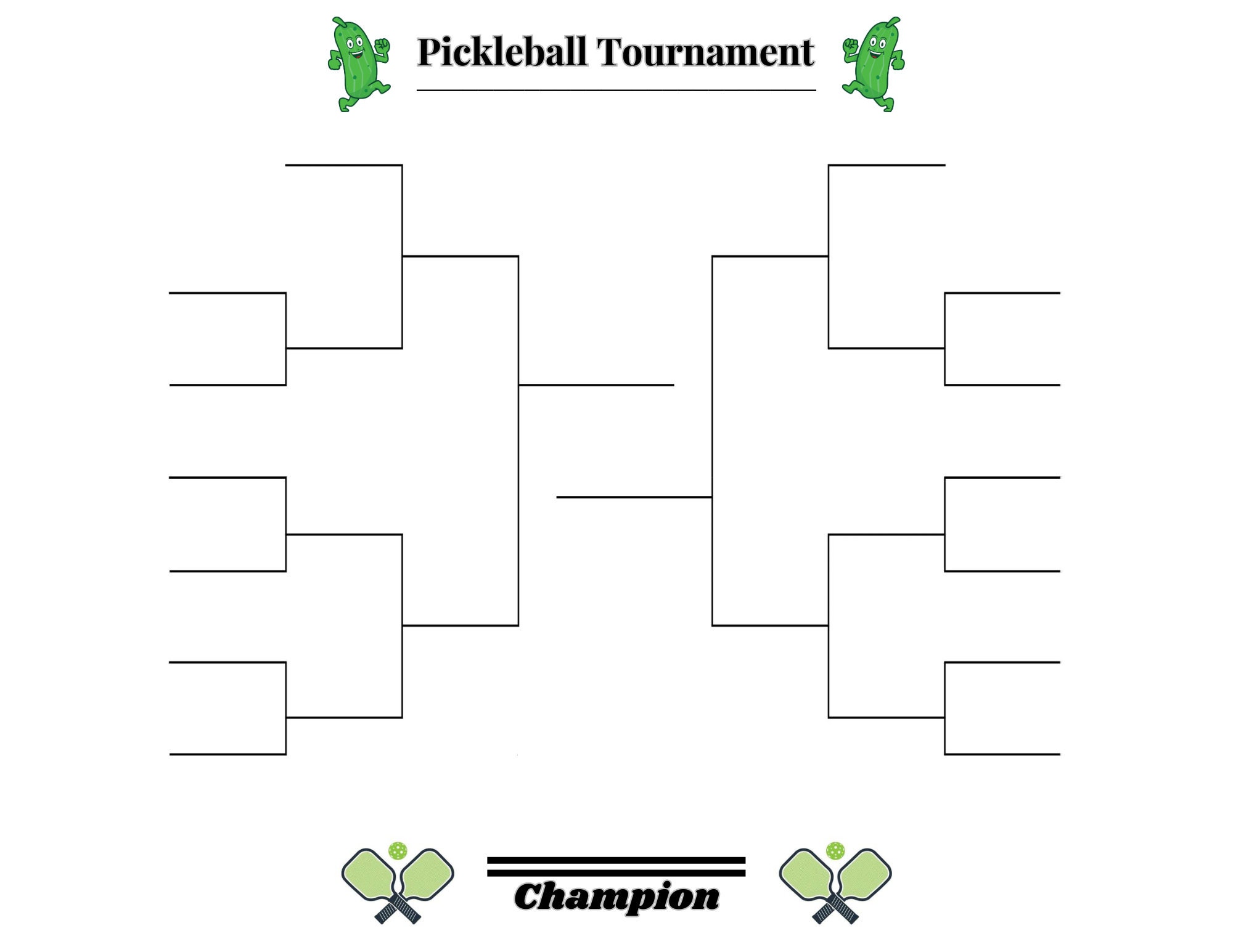 12 and 14 Team Pickleball Tournament Bracket, Sports Bracket, Printable 12 and 14 Team Pickleball Tournament Bracket, Sports Bracket, Printable
