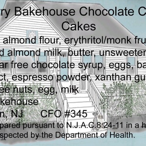 Bayberry Bakehouse Chocolate Cake/Mini Cakes Keto image 4