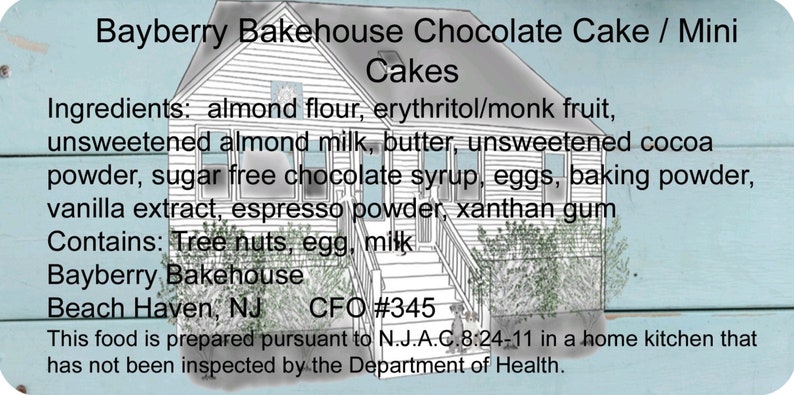 Bayberry Bakehouse Chocolate Cake/Mini Cakes Keto image 4