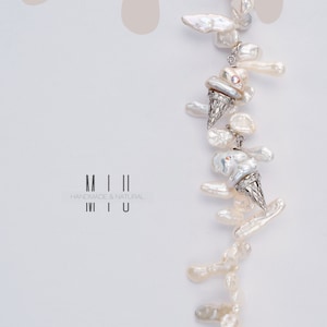 Baroque Pearl Ice Cream Pendant: S925 Sterling Silver Charm