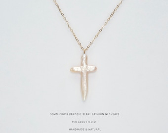 日本未入荷 Copping Zone - Cross Pearl Necklace Amazon.com: Pearl Cross Necklace for Women Silver Layered