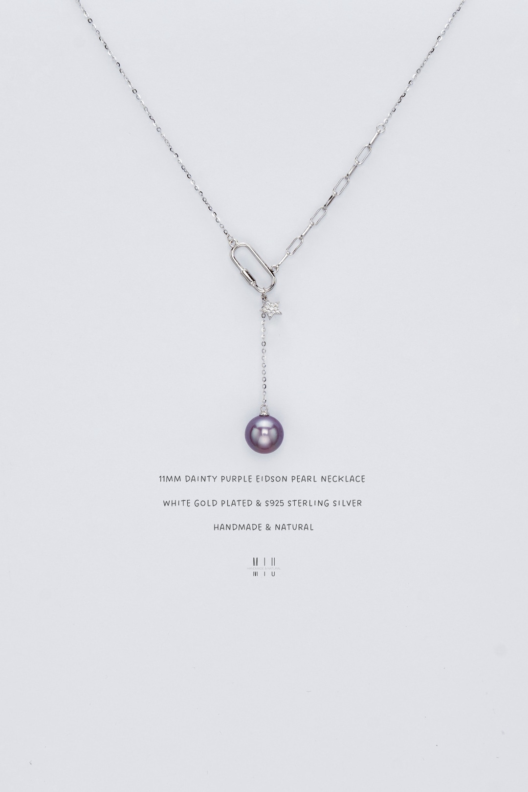 Collana di perle barocche bianche con pietra portafortuna di giugno - Italia
