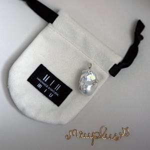 24MM Mirror Iridescent Baroque Pearl Fireball Pendant|S925 sterling silver image 4