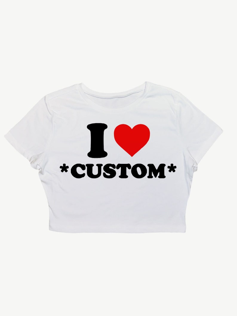 I Heart Custom Shirt Baby Tee 2000s Y2K Crop Top I Heart Dilfs Milfs Etc 