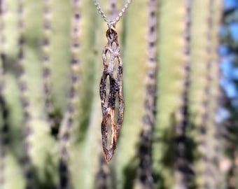 2002 Colgante cholla de color natural con cadena plateada