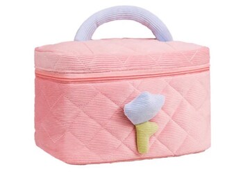 Quilted Cosmetic Case, Pastel Colours, Makeup Bag