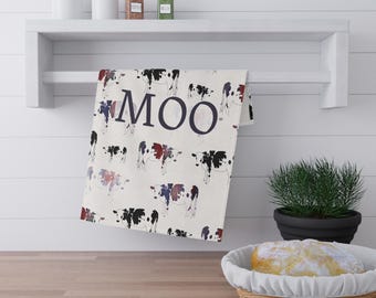 Torchon vaches colorées : décoration de cuisine, cadeau de pendaison de crémaillère
