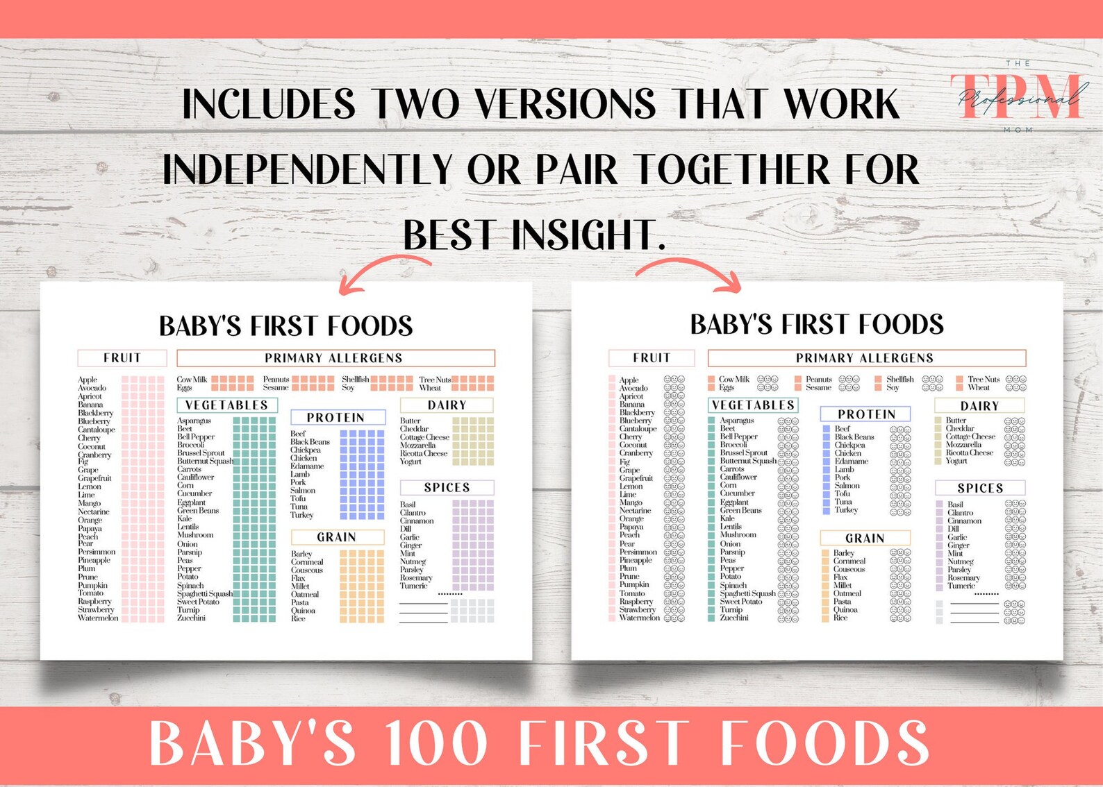 Baby Food Checklist Printable Baby First 100 Foods Introduction List