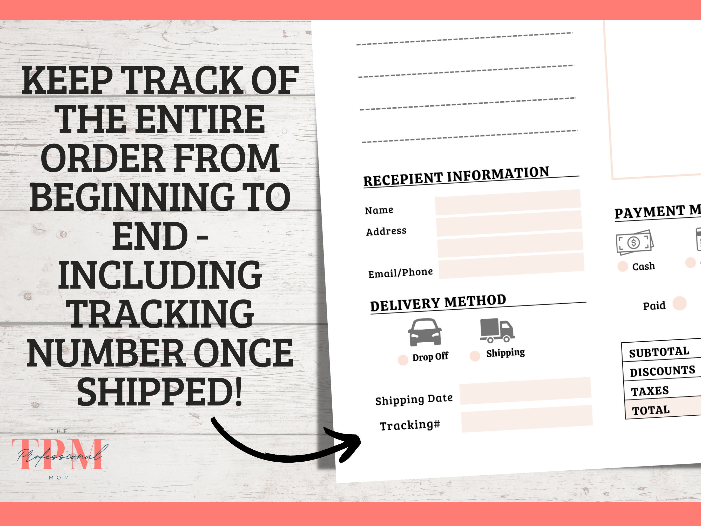 Floral Order Form Template Editable Flower Bouquet Arrangement and