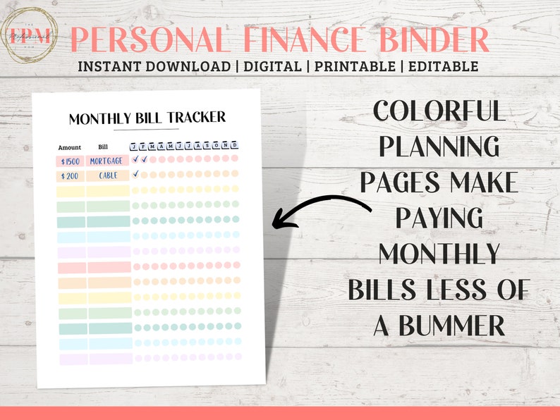 Personal Finance Digital Budget Planner Goodnotes PDF, Printable