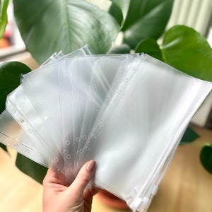 Pochette plastique perforée pour organiseur planner A5 / A6 / Pocket A7 /  Pochette zippée transparente / Accessoire de rangement classeur -   France