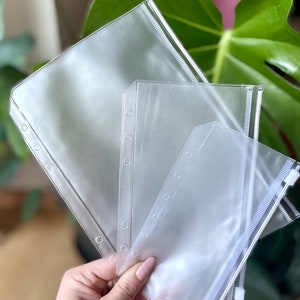 A6-maphoezen transparant - ritsvakken voor budgetplanners, documententassen, organizeraccessoires, PVC-vakken met 6 gaten, waterdicht