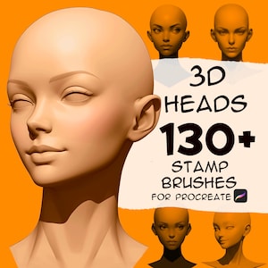 130+ 3D Head Stamp Brushes for Procreate (Digital Download)