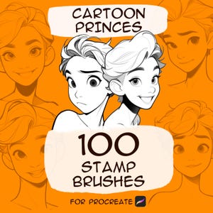 Cartoon princes stamp brushes for Procreate app, Procreate character design brushes