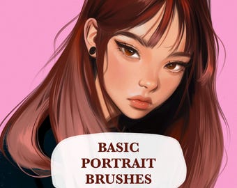 Procreate porträttpenslar för Procreate. Grundläggande penselset för realistisk hudton. Hårpenslar. Textur- och detaljpenslar. Animepenslar