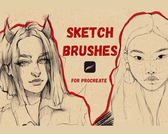 Procreate Sketch Brushes: Line Art, Tattoo & Pencil Brushes