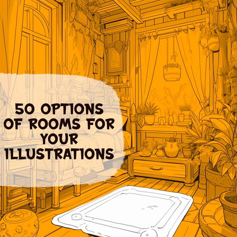 50 Rooms Interior Stamp Brushes for Procreate (digital Download) - Etsy
