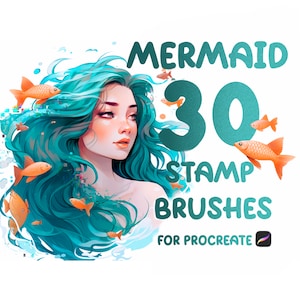 Stamp brushes for Procreate, Procreate mermaid