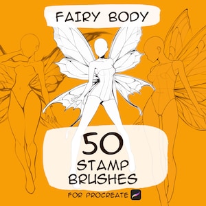 Fairy Wings body Stamp Brushes for Procreate: Character Design (Brushset Digital Download)