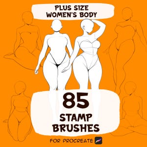 Plus-Size Woman Body Stempel für Procreate (Digitaler Download)
