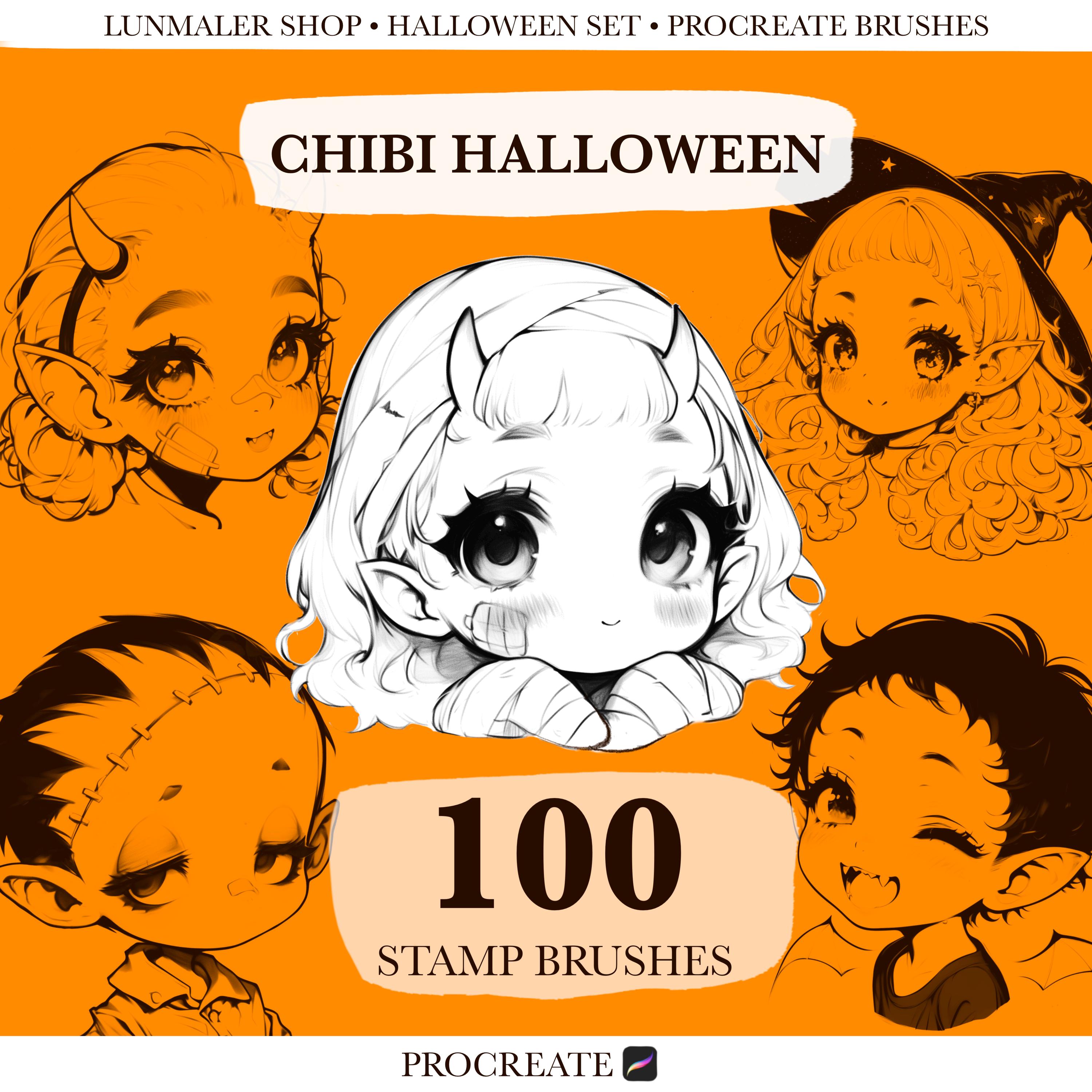 Halloween Procreate Stamp Brush Mega Set: Character, Ghost, Pumpkin ...