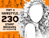 230 Hairstyle Stamp Brushes for Procreate App (Digital Download)