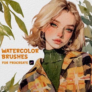 Aquarelpenselen voor de Procreate-app, Procreate-penselen, aquareltextuurpapier canvas, digitale realistische aquarelpenselen voor Procreate