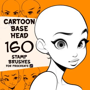 160 Cartoon princess base head stamp brushes for Procreate, Procreate base head, Procreate stamp, Procreate brushes
