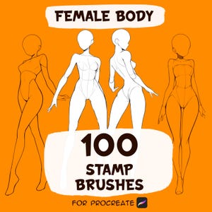 100 pinceaux pour tampons féminins pour l'application Procreate