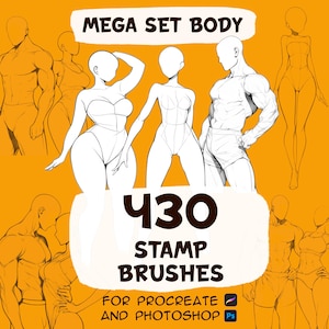 Weibliche und männliche Körperstempel für die Procreate App