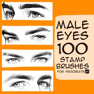 100 pinceaux pour tampon yeux masculins pour procréer, procréer, tampons procréer, pinceaux procréer, pinceaux procréer portrait masculin