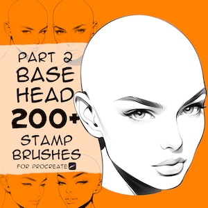 219 Base head stamp brushes for Procreate, Procreate woman base head stamp brushes, Procreate woman, Procreate face stamp brushes, digital