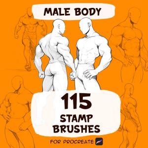 Herenlichaam 115 stempelborstels voor de Procreate-app