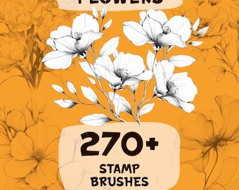 270 Flower bundle brushes for Procreate and Photoshop