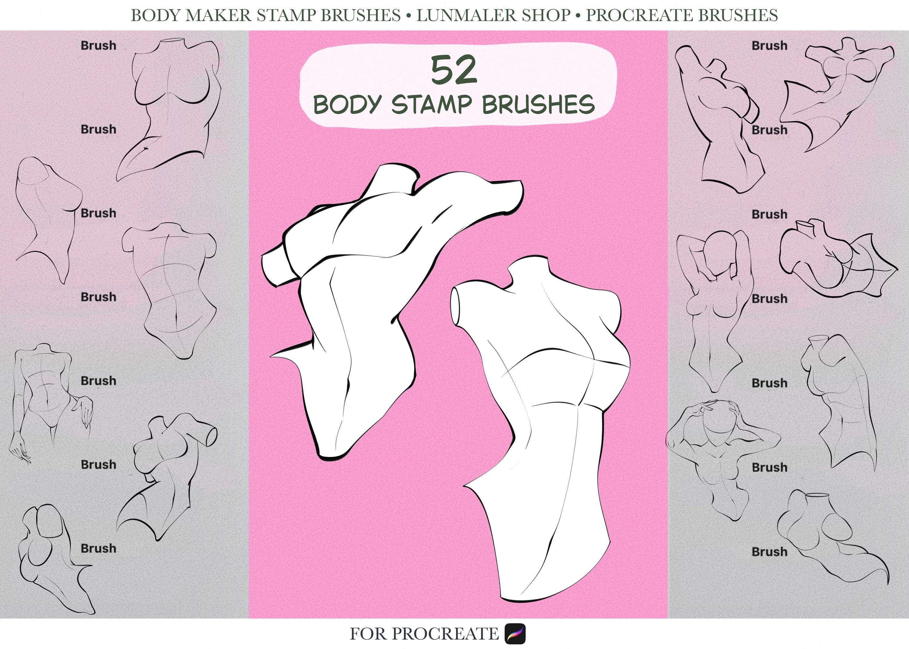 Procreate Legs Female Body Maker Stamp Brushes for Procreate. Procreate Character ...