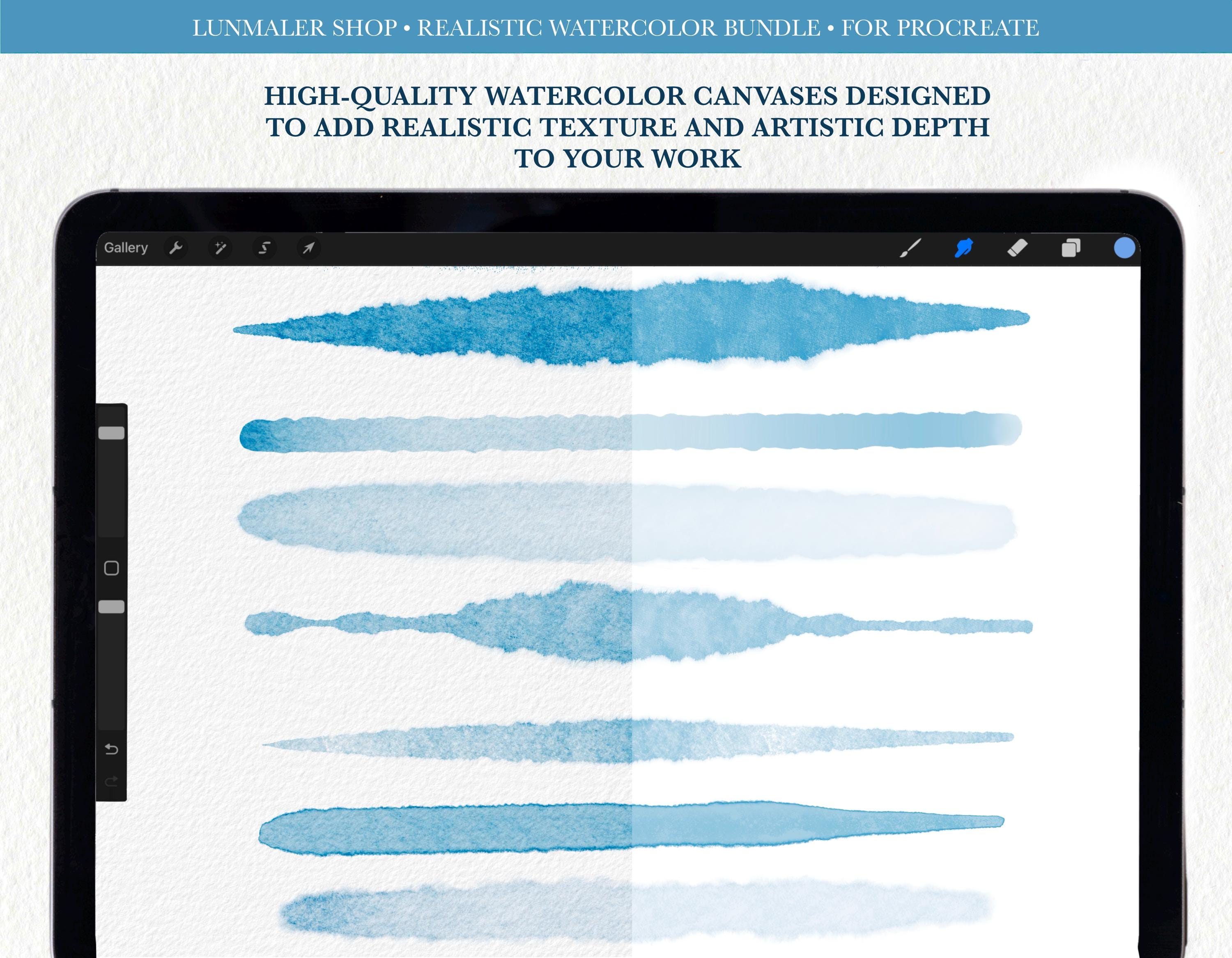 Realistic Watercolor Brushes for Procreate App. Wet Brushes, Watercolor ...
