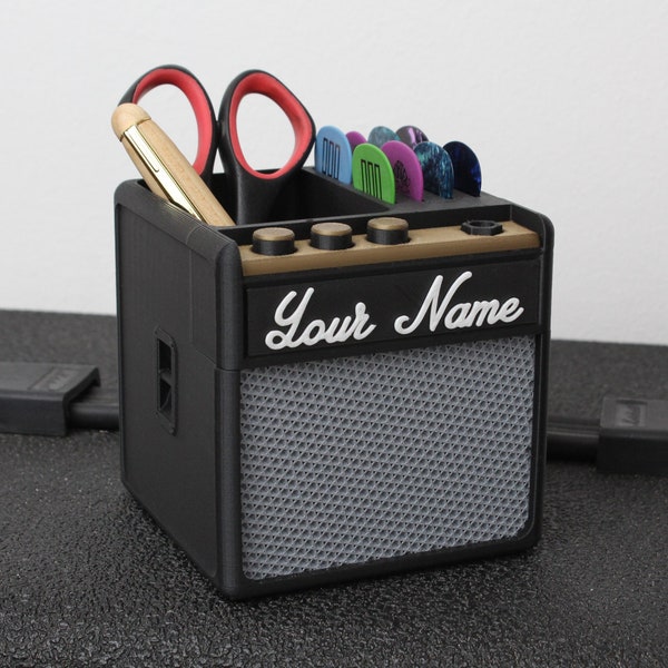 Customizable Marshall Style Amp • Pen Plectrum Holder • Desk Organizer • Musician Gift • For Guitar Players