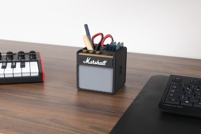 Customizable Personalized AMP Pen Plectrum Pick Holder Desk Organizer