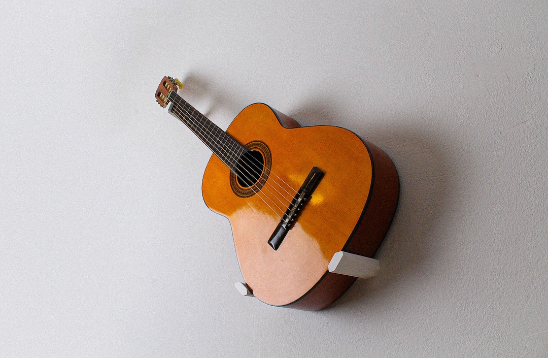 Slanted Acoustic Guitar Wall Mount Hook Bracket Screws & Dowels