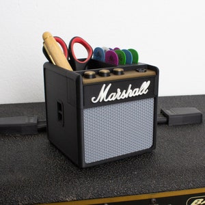 Customizable Marshall Amp • Pen Plectrum Holder • Desk Organizer • Musician Gift • For Guitar Players