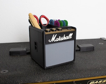 Customizable Marshall Amp • Pen Plectrum Holder • Desk Organizer • Musician Gift • For Guitar Players