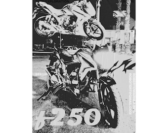 Motorcycle Art Print: Dynamic Bike Graphic, Wall Decor Poster