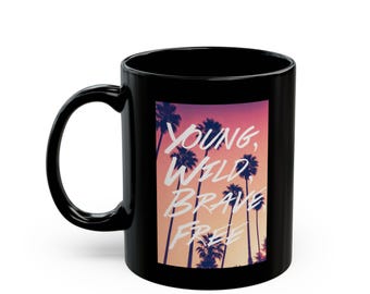 Young and Wild  Mug | Inspirational Quote, Abstract Pastel Artwork