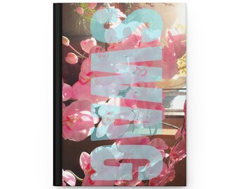 BLOEMEN SWAG-dagboek, hardcover mat notitieboek | Monochroom lelieblad