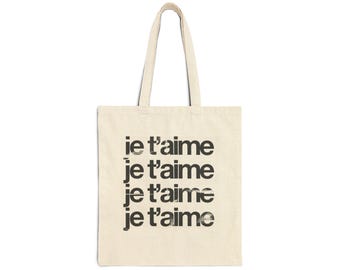 je taime Tote Bag | Glossy Type Canvas Tote