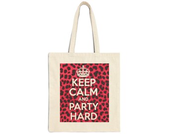 PARTY LIFE Graphic Tote Bag | Glossy Type Canvas Tote