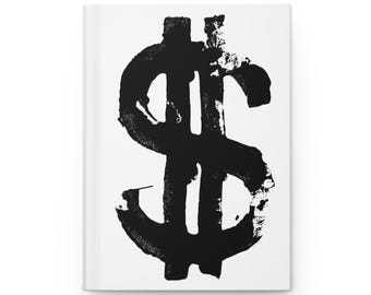 MONEY Journal, Hardcover Matte Notebook | Monochrome Lily Cover